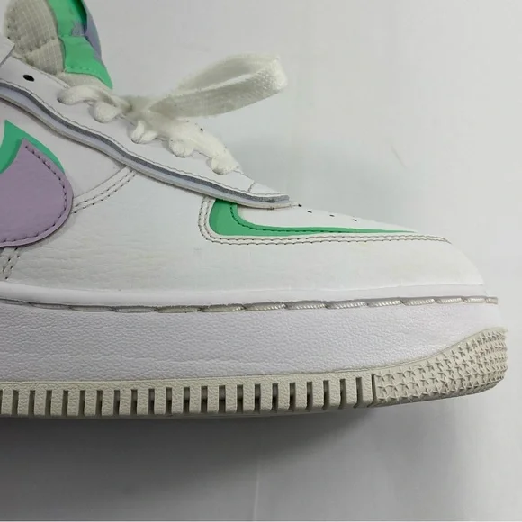 NIKE AIR FORCE 1 #CU8591-103 Shadow White Green Purple Sneakers Women’s 9.5 - Picture 8 of 14